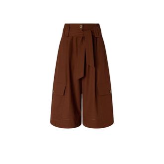 Pinko Cropped Trousers, female, Brown, Size: XS Bermuda Lunghi