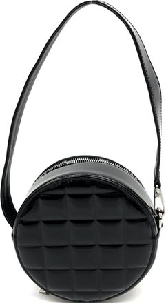 Chanel Black Patent Quilted CC Circle Mini Womens Bag (Pre-Owned)