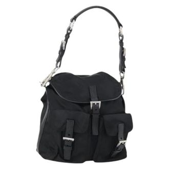 Prada Pre-owned Bucket Bags, female, Black, Size: ONE SIZE Pre-owned Nylon Bucket Bag