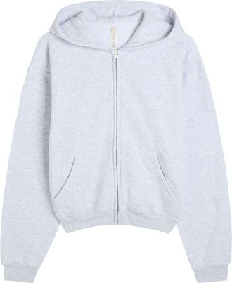 SKIMS Zip-up Cotton-blend Hooded Sweatshirt - Light Grey - Xxl (UK18 / Xxl)