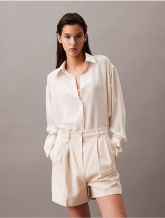 Calvin Klein Womens Soft Twill Relaxed Short - White - 24