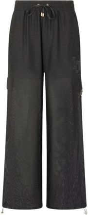 Liu Jo Mesh Cargo Broek - Dames - Wijde Broeken - Zwart - L - Katoen - Broeken