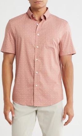 Faherty Movement Short Sleeve Button-Up Shirt in Fall Floral Dots at Nordstrom Rack, Size Xx-Large