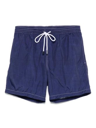 Barba logo-patch swim shorts - Blue