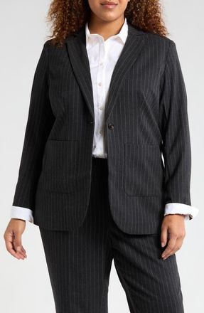 Universal Standard The Pinstripe Blazer in Graphite at Nordstrom, Size 2Xl