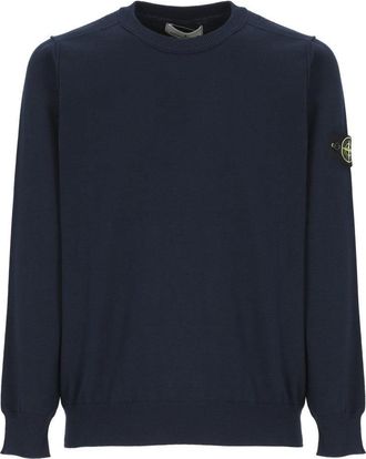 Stone Island Blie Sweater With Logo