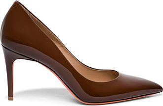 Santoni High-Heel Patent Leather Pumps in Brown at Nordstrom, Size 10.5