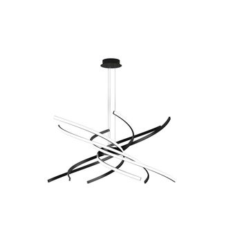 Top-Light Sospensione Moderna Tornado Alluminio Nero Led 69w D.80cm Luce Calda