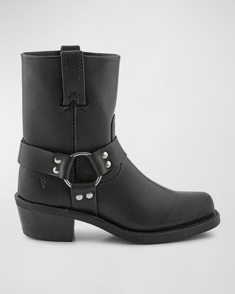 Frye Leather Short Harness Moto Boots