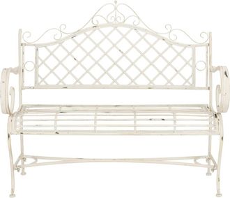 Safavieh Banco hierro de blanco antiguo
