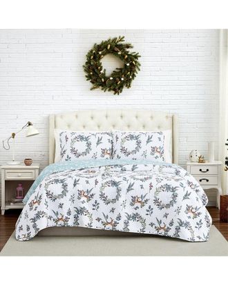 Southshore Fine Linens Happy Holidays Oversized Reversible Quilt Set
