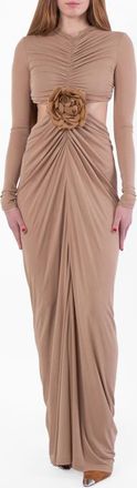 Saint Laurent Crepe Jersey Long Cut-Out Dress, Brand Size 36 (US Size 2)