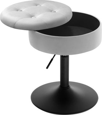 Woltu Woltu 1x Taburetes De Bar Con Altura Regulable Y Almacenamiento, Gris Claro