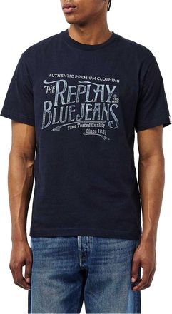 Replay Heren Blauw Jeans T-shirt (Marine)