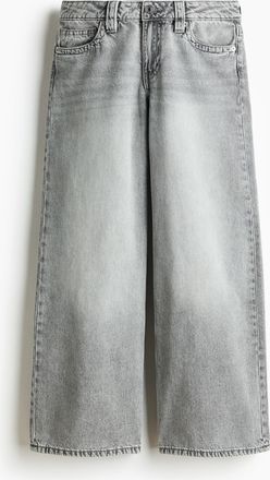 H&M Baggy Wide Low Waist Jeans - Grau