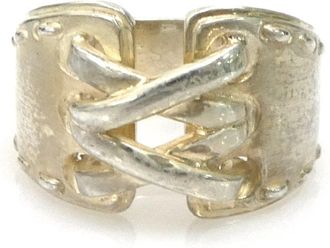 Herm&egrave;s Silver Silver 925 Band Ring (Pre-Owned)