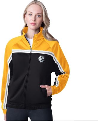 G-III 4Her by Carl Banks Womens G-III 4Her by Carl Banks Black Pittsburgh Steelers Post Game Full-Zip Track Jacket at Nordstrom, Size Medium
