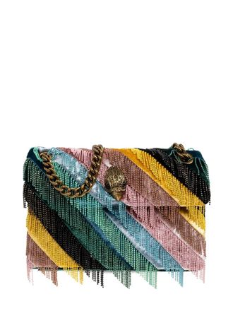 Kurt Geiger mini Kensington fringes shoulder bag - women - Fabric - One Size - Green