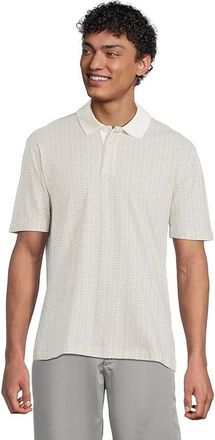 A|X Armani Exchange Micro Allover Printed Pique Polo Mens Clothing White Circle Ax Logo : 2XL, Cotton/Elastane