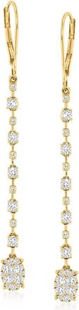 Ross-Simons Diamond Linear Drop Earrings in 14kt Yellow Gold