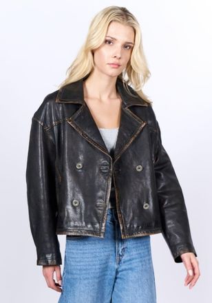 Freaky Nation Lederjacke FREAKY NATION Abbie-FN, Damen, Gr. XXL(44), schwarz, Oberstoff: 100% Leder; Futter: 100% Baumwolle, normal, Jacken Lederjacke