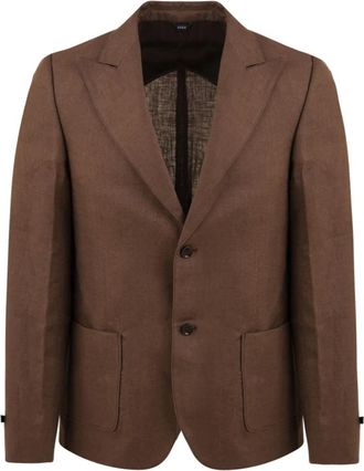 Daniele Alessandrini Amalfi Jacket - Heren - Blazers - Bruin - M - Leer - Jassen