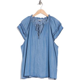 Catherine Malandrino Cap Sleeve Raglan Top in Chambray at Nordstrom Rack, Size 2 X