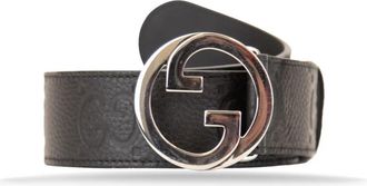 Gucci GG Embossed Leather Belt - Heren - Riemen - Zwart - 70 CM - Leer - Accessoires