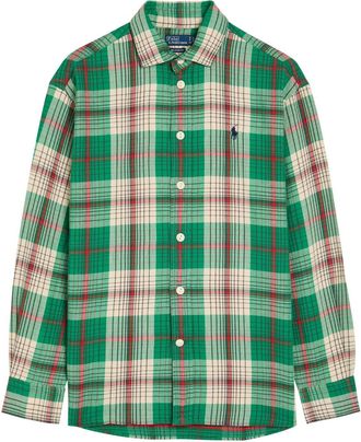 Polo Ralph Lauren Plaid Cotton Shirt - Green - S (UK8-10 / S)