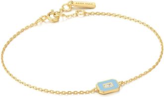 Ania Haie Womens Powder Blue Enamel Bracelet In Gold