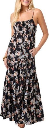 O'Neill Lillie Floral Maxi Dress in Black at Nordstrom, Size Xx-Large
