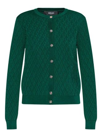 Versace buttoned crew-neck cardigan - Green