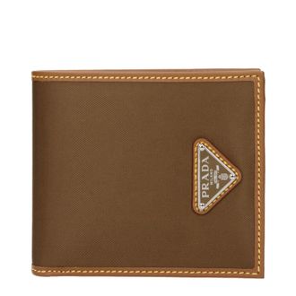 Prada Uomos Portafoglio Tessuto Marrone/Sughero