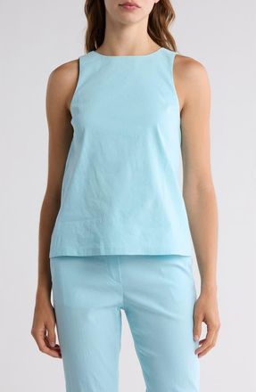 Theory Sleeveless Linen Blend Top in Cyan at Nordstrom Rack, Size Medium