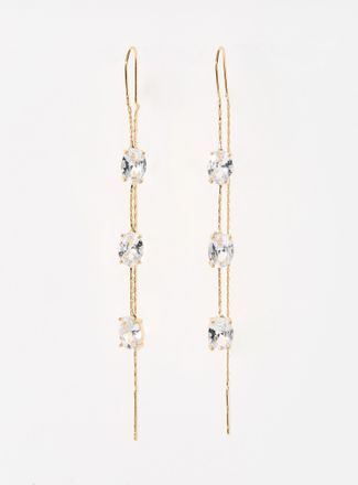 Simons Womens Triple gemstone and post earrings