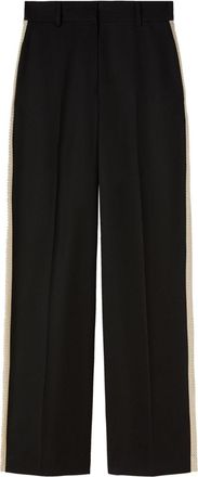 Palm Angels knit-tape straight trousers - women - Polyester/Virgin Wool/Cotton - 44 - Black