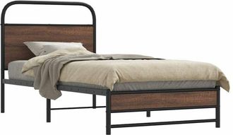 vidaXL Giroletto senza Materasso Rovere Marrone 100x200 cm Truciolato - Vidaxl