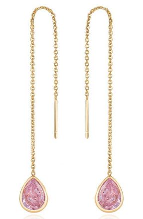 Ettika Cubic Zirconia Threader Earrings in Pink at Nordstrom