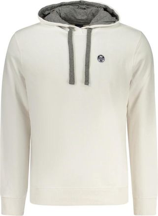 North Sails Hoodie met lange mouwen- logo en applicatie - Heren - Hoodies - Wit - S - Katoen - Hoodies & sweatvesten