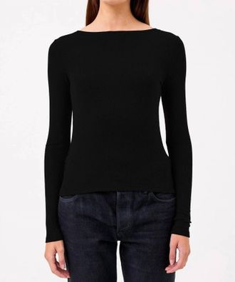 Goldie London Yvonne Bateau Boatneck Top In Black