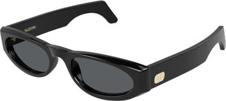 Valentino Zonnebril - Dames - Zonnebrillen - Zwart - 53 MM - Accessoires
