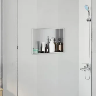 vidaXL Nicchia Per Doccia Argento 45 X 30 X 9.5 Cm - Vidaxl