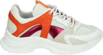 Red-Rag Sportieve Lage Damesschoenen Wit Patroon - Dames - Sneakers - Veelkleurig - 41 EU - Leer - Schoenen