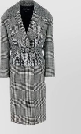 Tom Ford embroidered cashmere coat with waist belt loops