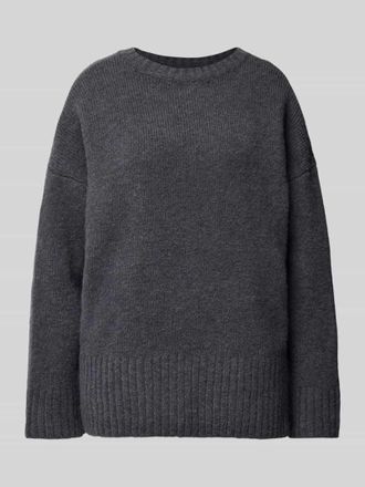 Pieces Langarm Pullover mit Seitenschlitzen Modell NANCY in Anthrazit, Gr&ouml;&szlig;e XS