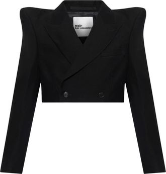 Comme Des Gar&ccedil;ons Wol Dubbelknoops Blazer - Dames - Blazers - Zwart - M - Wol - Jassen