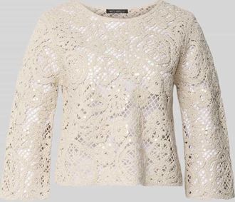 Betty Barclay Relaxed Fit Pullover in Strick-Optik mit Allover-Pailettenbesatz in Beige, Gr&ouml;&szlig;e 36