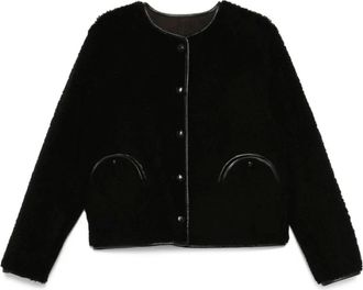 Blazé Milano Jassen, Dames, Zwart, M, Zwart Schapenvacht Leren Afwerking Buitenkleding