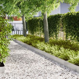 Berkfield Home Lawn Edgings 10 pcs 100x0.5x20 cm Stainless Steel in Silver