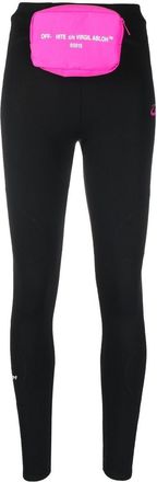 Off-white For Run detachable-pouch leggings - women - Elastane/Polyamide - S - Black